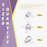 Swpeet 24Pcs M3 Wire Rope Accessory Set with Clip Thimble and Sleeve view 2