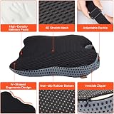 ZHOOGE Car Seat Cushion Memory Foam Wedge Pad for Office Chair Black view 4