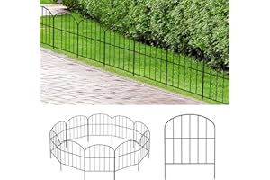 OUSHENG 47ft Decorative Garden Fence, 16.5in (H) Fencing, Rustproof Metal Wire Panel Border Animal Barrier for Small Dog, Flower Plant Edging for Yard Backyard Outdoor, Arched