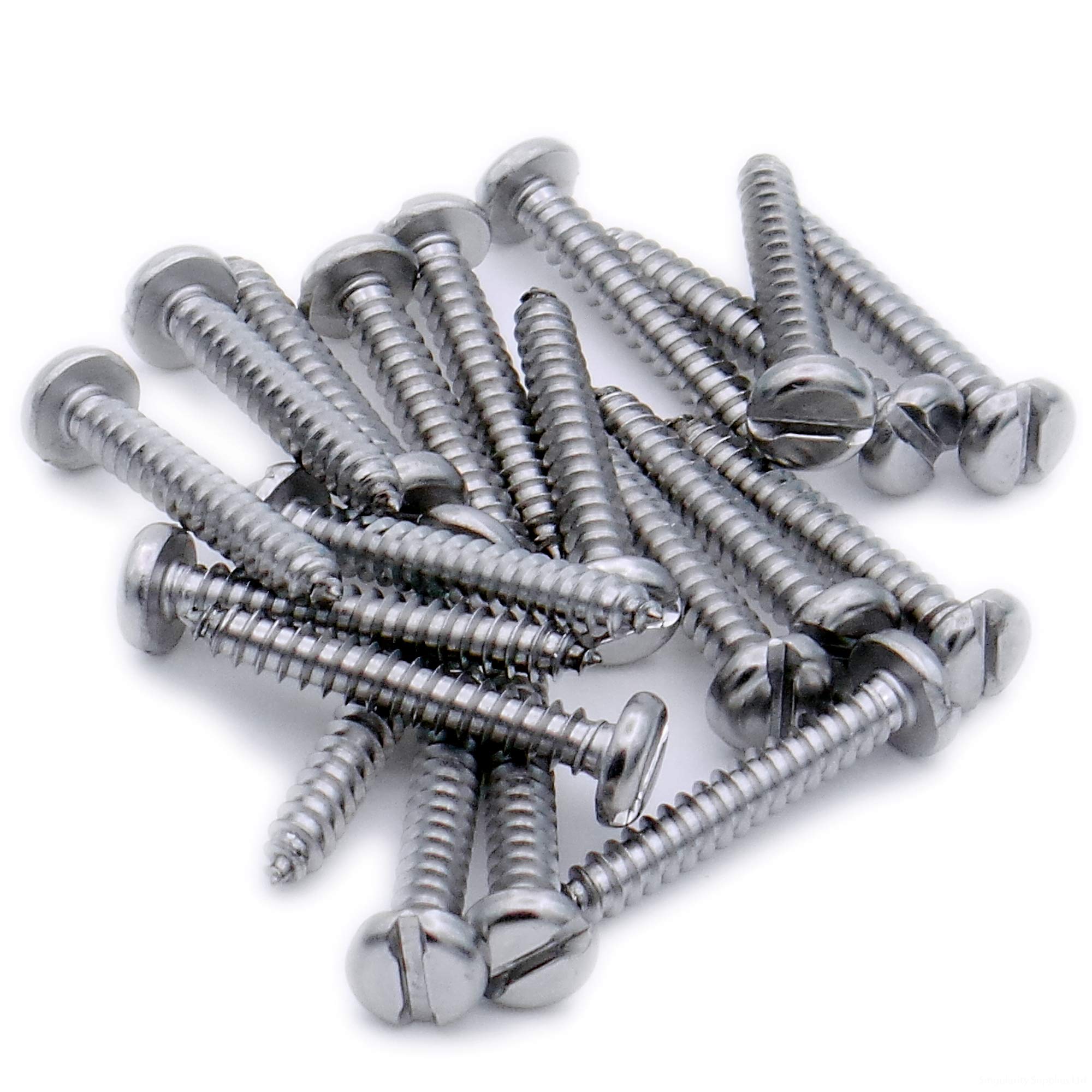 No.10 x 1.25 (4.8mm x 32mm) Slot Pan Self-Tapping Screw - Stainless Steel (A2) (Pack of 20)