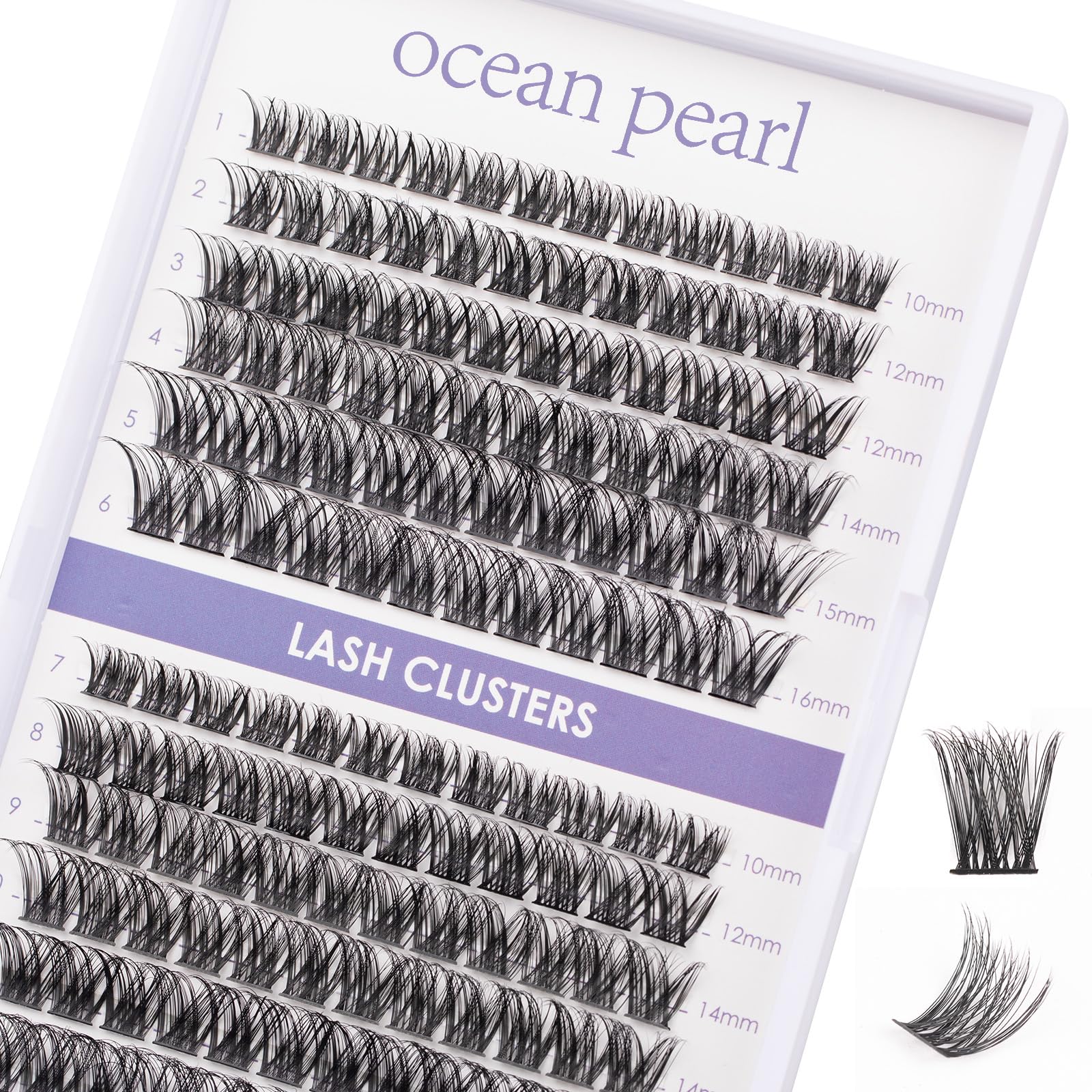 Cluster Lashes 144 Clusters Individual Lashes DIY Lash Extensions 10-16mm Length Reusable Soft Natural False Eyelashes Super Thin Band Wide Stem Eyelash Extensions for Makeup at Home - OP01