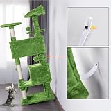 Yaheetech 138.5cm Cat Tree Tower with Condos & Ladder Green view 9