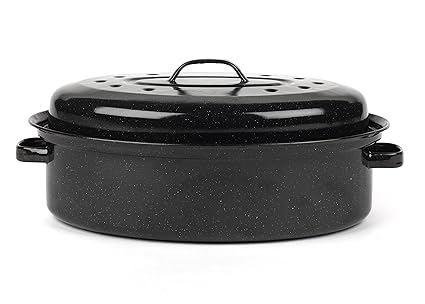 Russell Hobbs CW11491AR Emaille-Bräter mit Deckel, 36 cm, schwarz