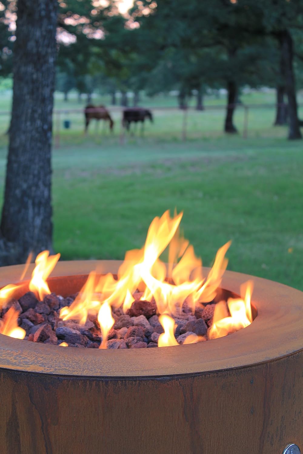 outlander fire pit 836 instructions on Amazon Com Bentintoshape 30 Round Cor Ten Steel Hidden Propane Tank Firepit Garden Outdoor