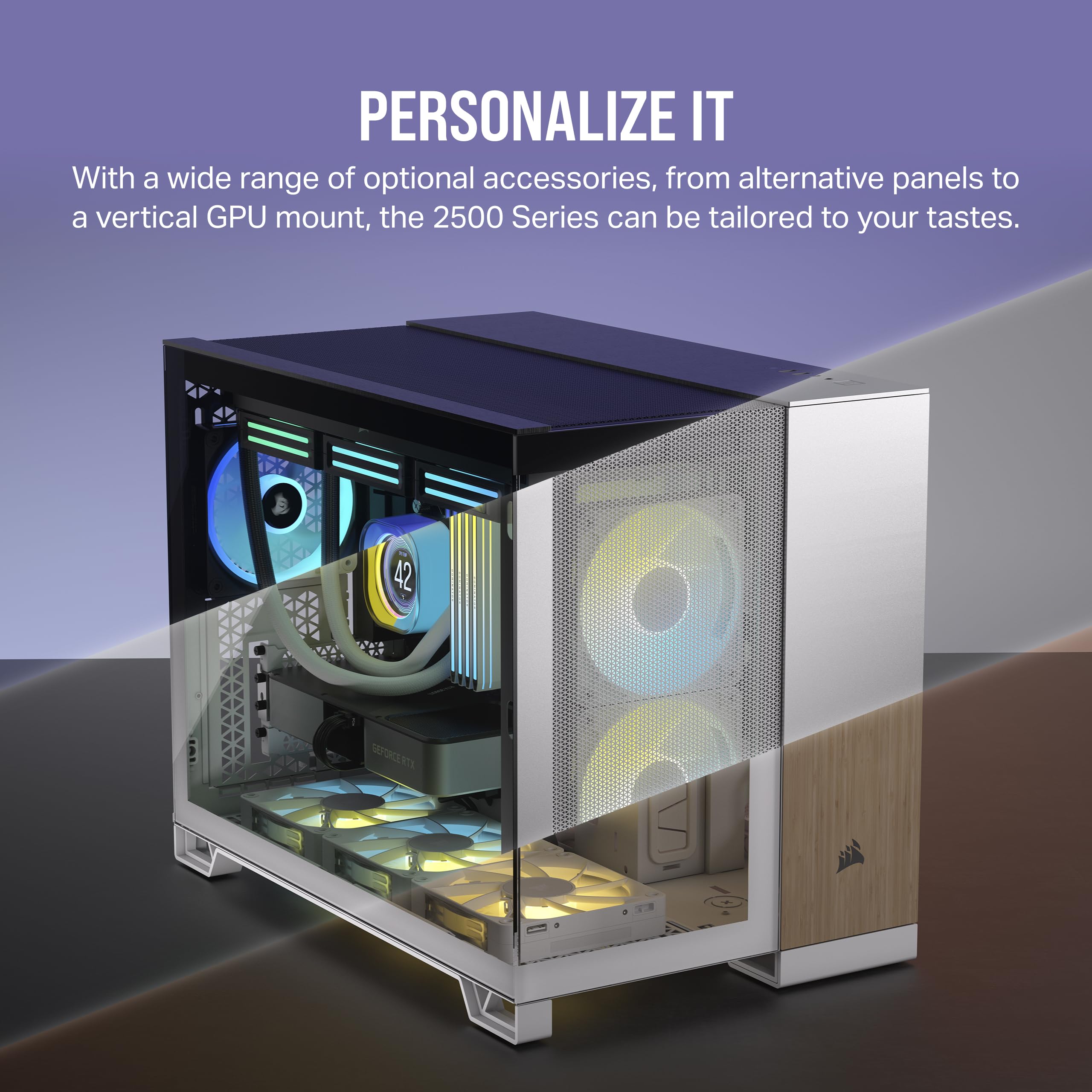 CORSAIR 2500D AIRFLOW Small-Tower mATX Dual Chamber PC Case – Tempered Glass – Reverse Connection Motherboard Compatible – No Fans Included – Black