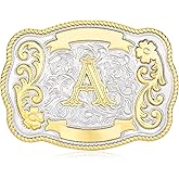 HUABOLA CALYN Vintage Belt Buckle Men Western Cowboy Rodeo Initial Letter ABCDMRJ to Z Golden Belt Buckles for Women