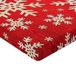 Lunarable Snowflake Fitted Sheet, Christmas Winter