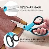 Asdirne Fabric Scissors Set 4pc Sharp Stainless Steel Blue Black Handles view 3