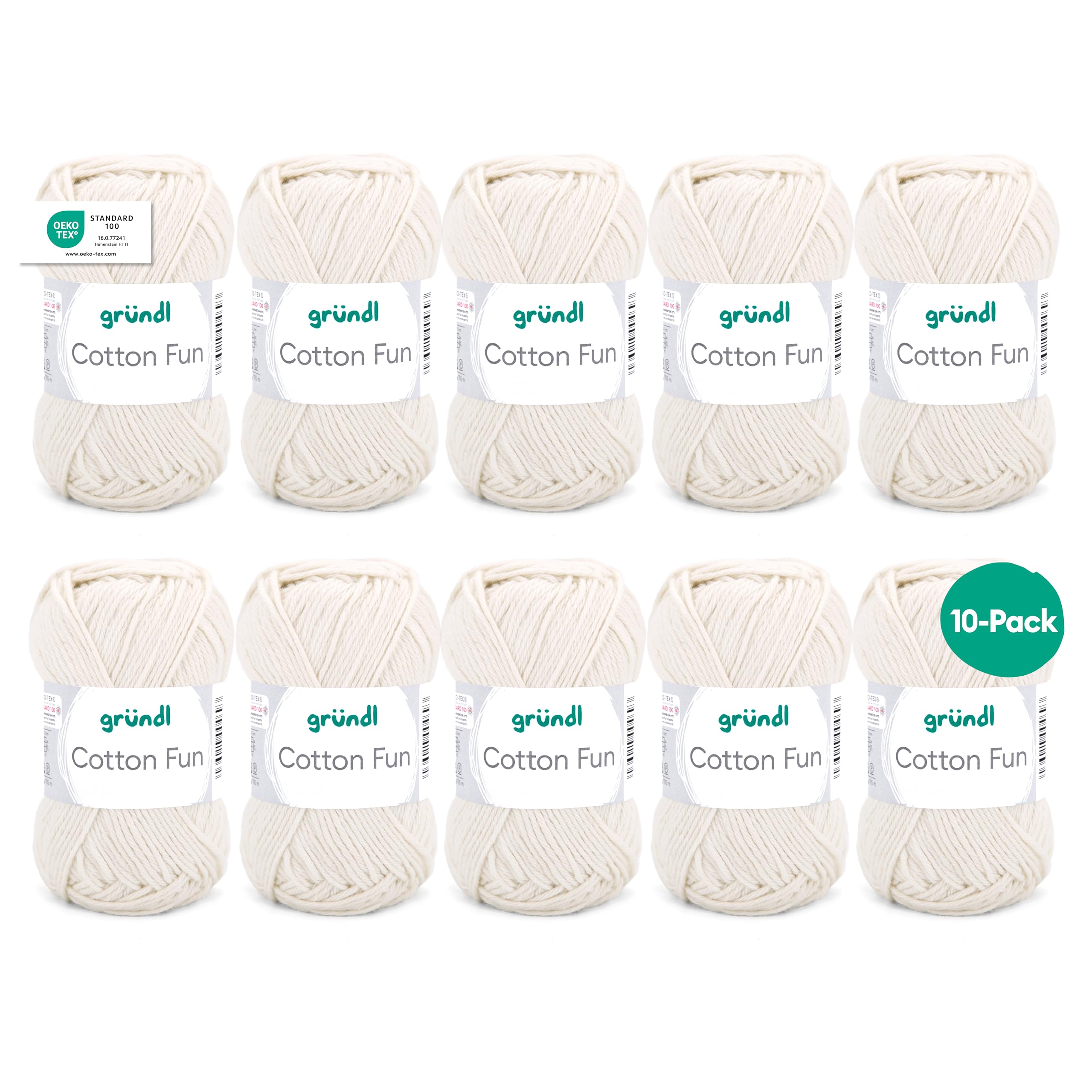 Gründl Cotton Fun Wool Cotton, cream, 27.00 x 11.00 x 07.00 cm