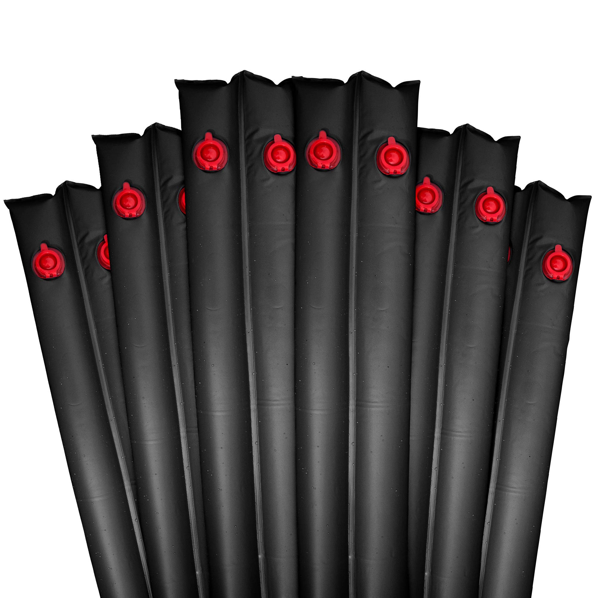 Robelle 3809-BLK-06 6-Pack Double Chamber No-Roll Deluxe 16 Gauge Water Tube Covers for Pool, 8-Feet, Black