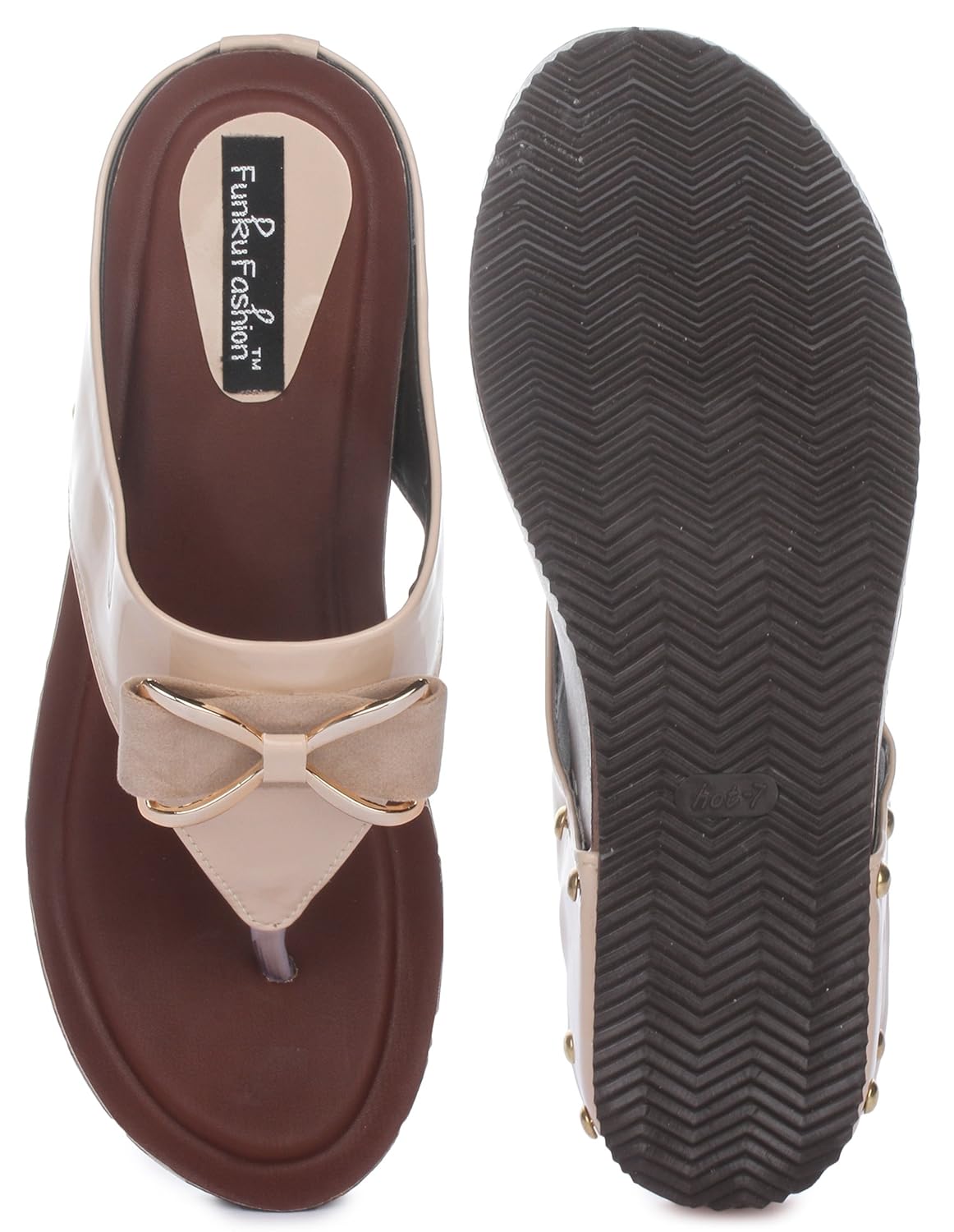 funku fashion beige wedges heels