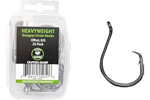 CATFISH SUMO Heavyweight Catfish Hooks - Offset Octopus Circle Hooks - 25 Pack