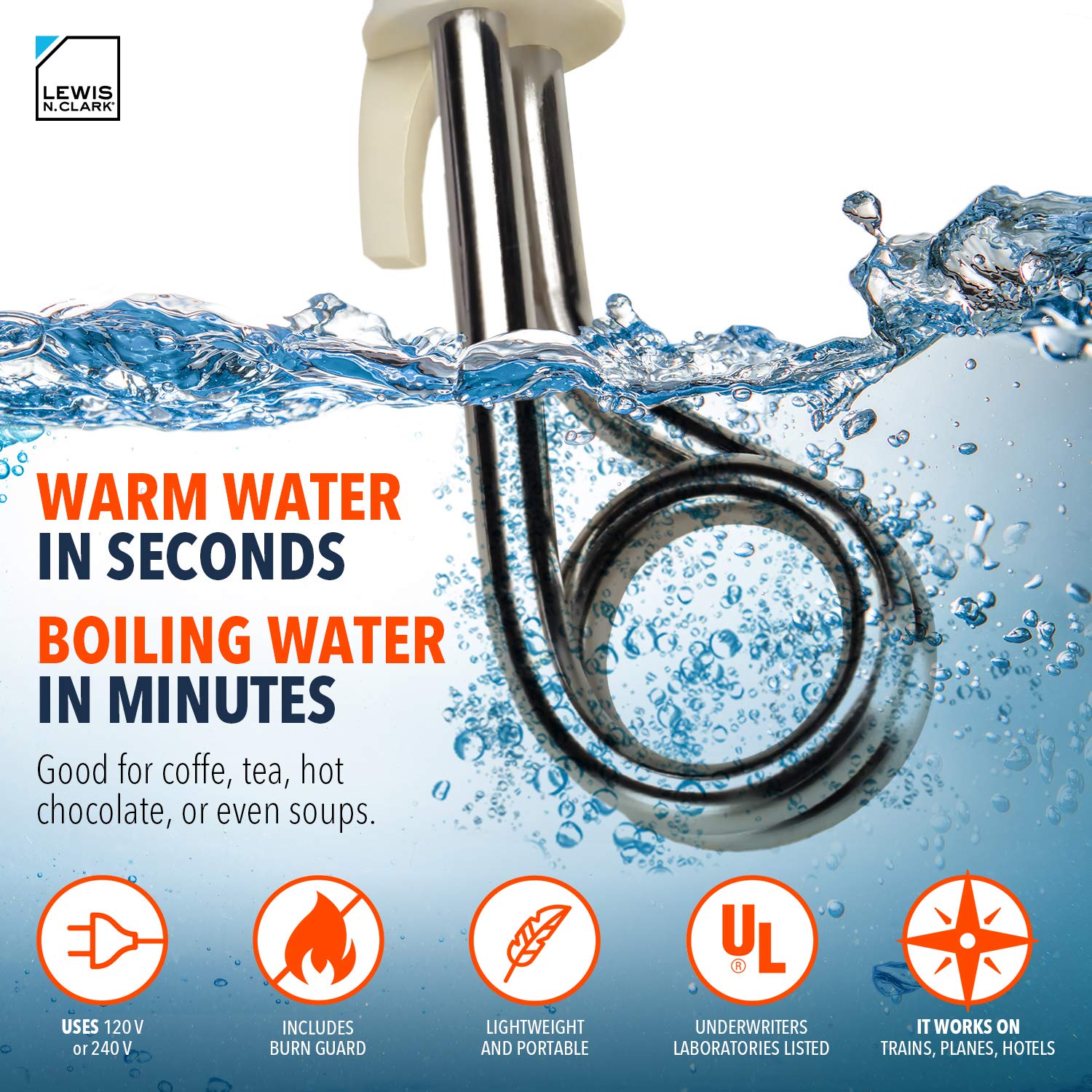 Lewis N. Clark Portable Immersion Water Heater
