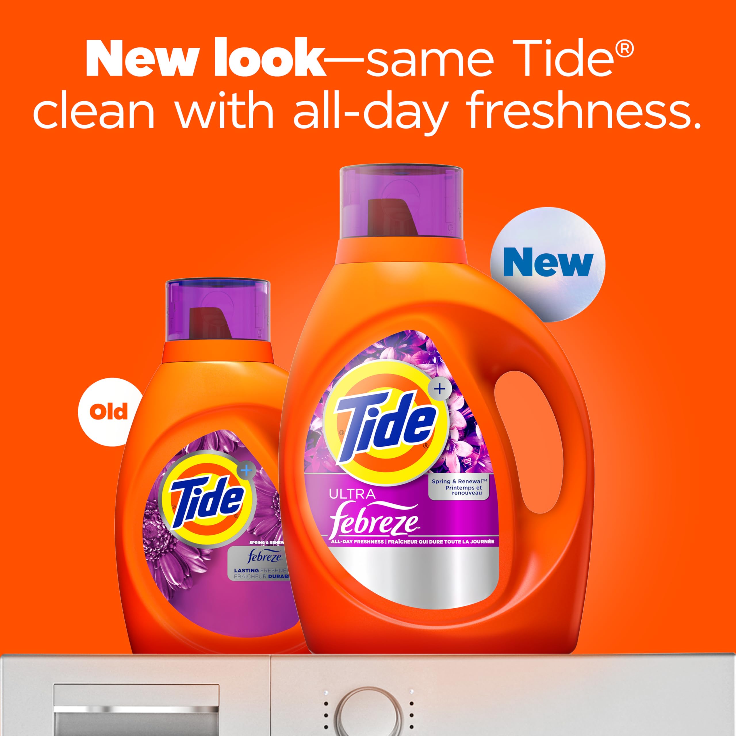 Tide Plus Febreze Freshness HE Turbo Clean Liquid Laundry Detergent, Spring & Renewal Scent, 84 fl oz, 59 loads