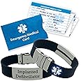 Implanted Defibrillator Medical Alert ID Bracelet for Men and Women – Customizable Black Design, Easily Cut to Size for a Perfect Fit