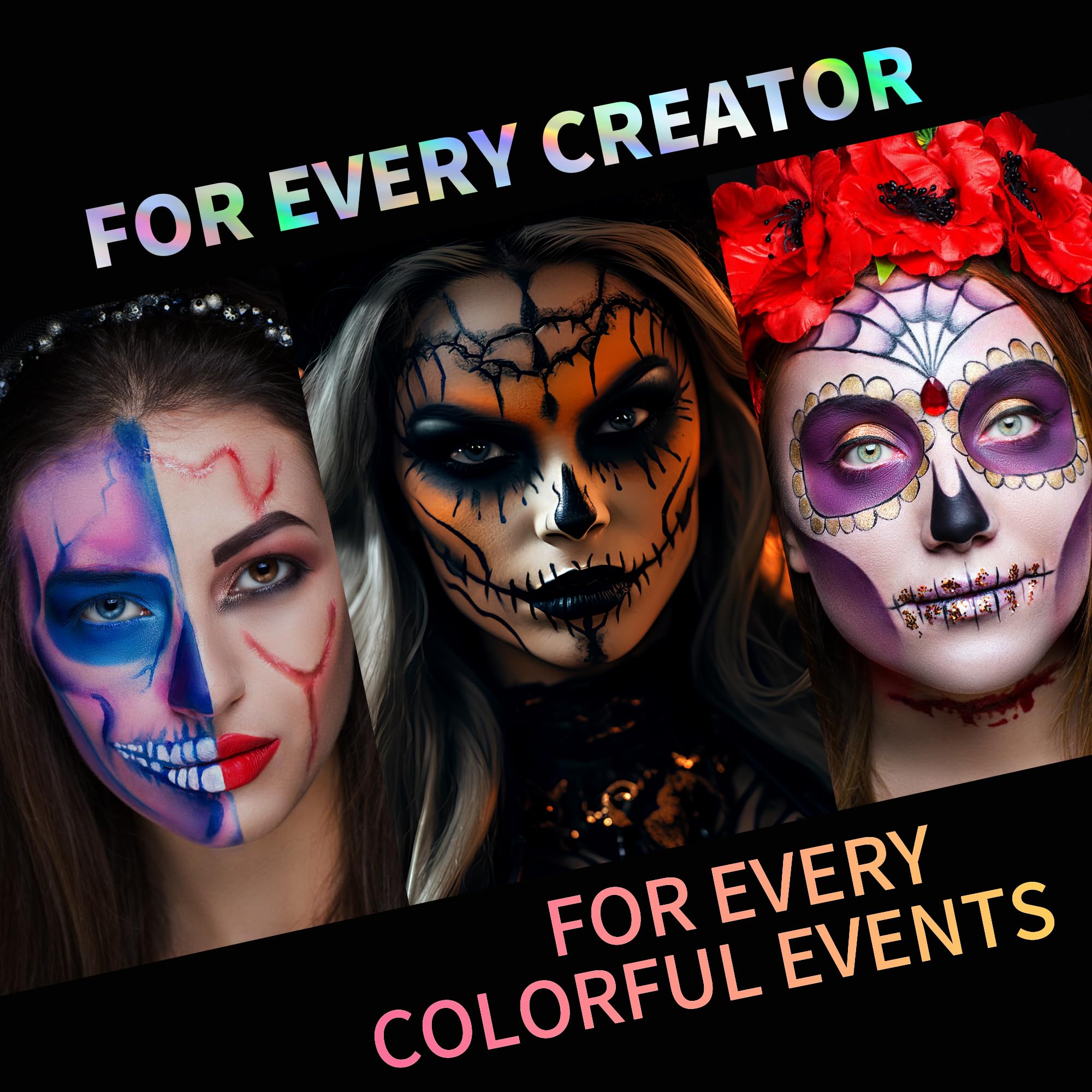 Drawdart Face Body Paint Kit, 15 Colors Face Painting Palette with 10 Pcs Artist Brushes| Facepaint Makeup Kit Ideal for Halloween SFX Cosplay Party Costume Makeup