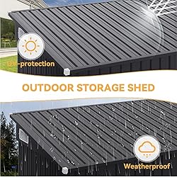 Aoxun 7.5'x5.5' Triple Door Shed Outdoor Storage