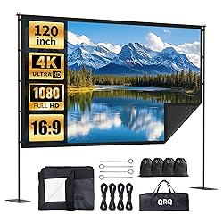 120 inch Projector Screen with Stand,2025 Upgraded