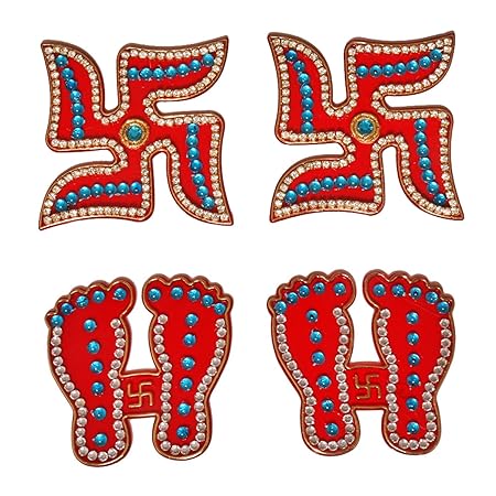 Indian Wedding Decorations Decorative Red And Blue Swastik Pagla