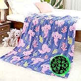 Axolotl Blanket for Girls, Axolotl Gifts for Girls Kids Boys Toys, Glow in The Dark Blankets for Kids Toddlers, Soft Warm Fuzzy Fleece Throws for Couch Bed Bedroom Decor, Birthday Gifts 50"x 60"