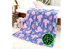 IMUKU Axolotl Blanket for Girls - Axolotl Gifts Toys for 2 3 4 5 6 7 8 9 10 Year Old Girls Boys - Glow in The Dark Salamander Blanket Christmas Birthday Presents for Toddlers Teens Couch Bed 50"x 60"