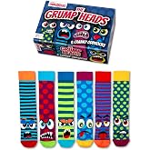 United Oddsocks The Grump Heads Gift Box, 6 Colorful Mix and Match Men&rsquo;s Socks, Funny Monster Novelty Crew Socks Multipack, Cotton Rich Socks for Men, Funny Gift Idea, UK 6-11, EUR 39-46, US 7-12