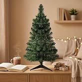 3FT Small Christmas Tree for Tabletop Mini Xmas Artificial Trees | Home Tabletop, Office, Apartment, Indoor Holiday Decorations, Easy-Assembly Metal Hinges &amp; Foldable Base