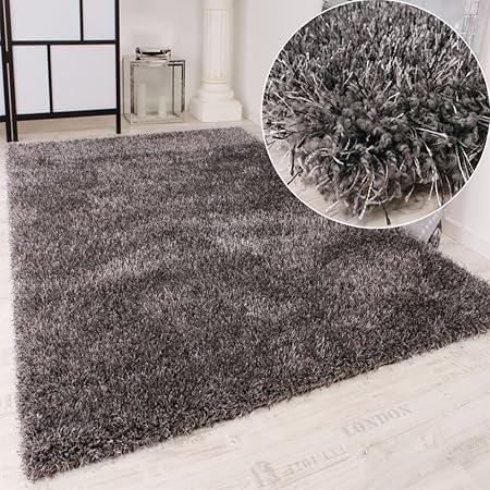 Tapis Shaggy Haut Poil Long Poil Qualité Et Prix Abordable En Gris Dimension80x150 Cm