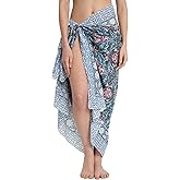 parihan Swimsuit Beach Sarong Cover Ups for Swimwear Women-Hand Print Wrap Skirt