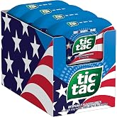 Tic Tac Red White Blue, Limited Edition, Cherry, Lemon, and Berry Flavored Individual Mints, 2.9 oz, Pack of 8