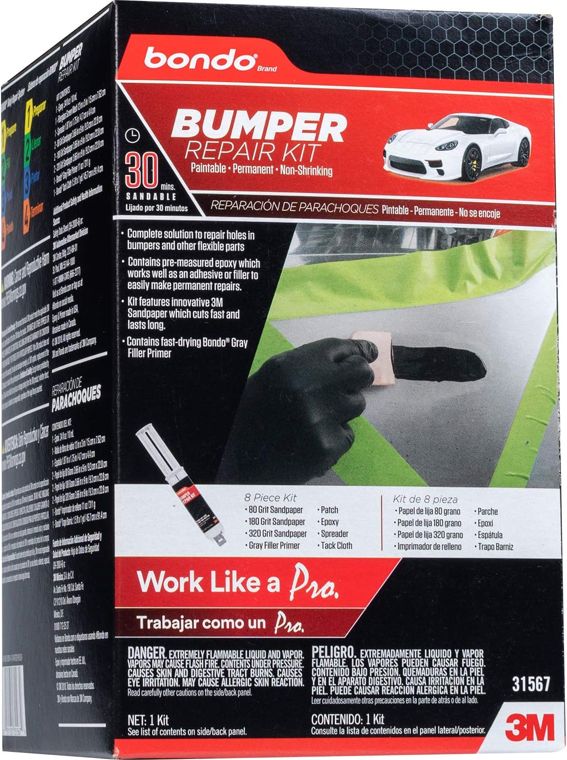thumbnail image 2 of Glazing And Spot Putty Bondo 31568 Scratch & Rock Chip Repair Kit - Includes Putty, Spreader & Sandpaper Car Body Filler Repair Kit 2 of 9