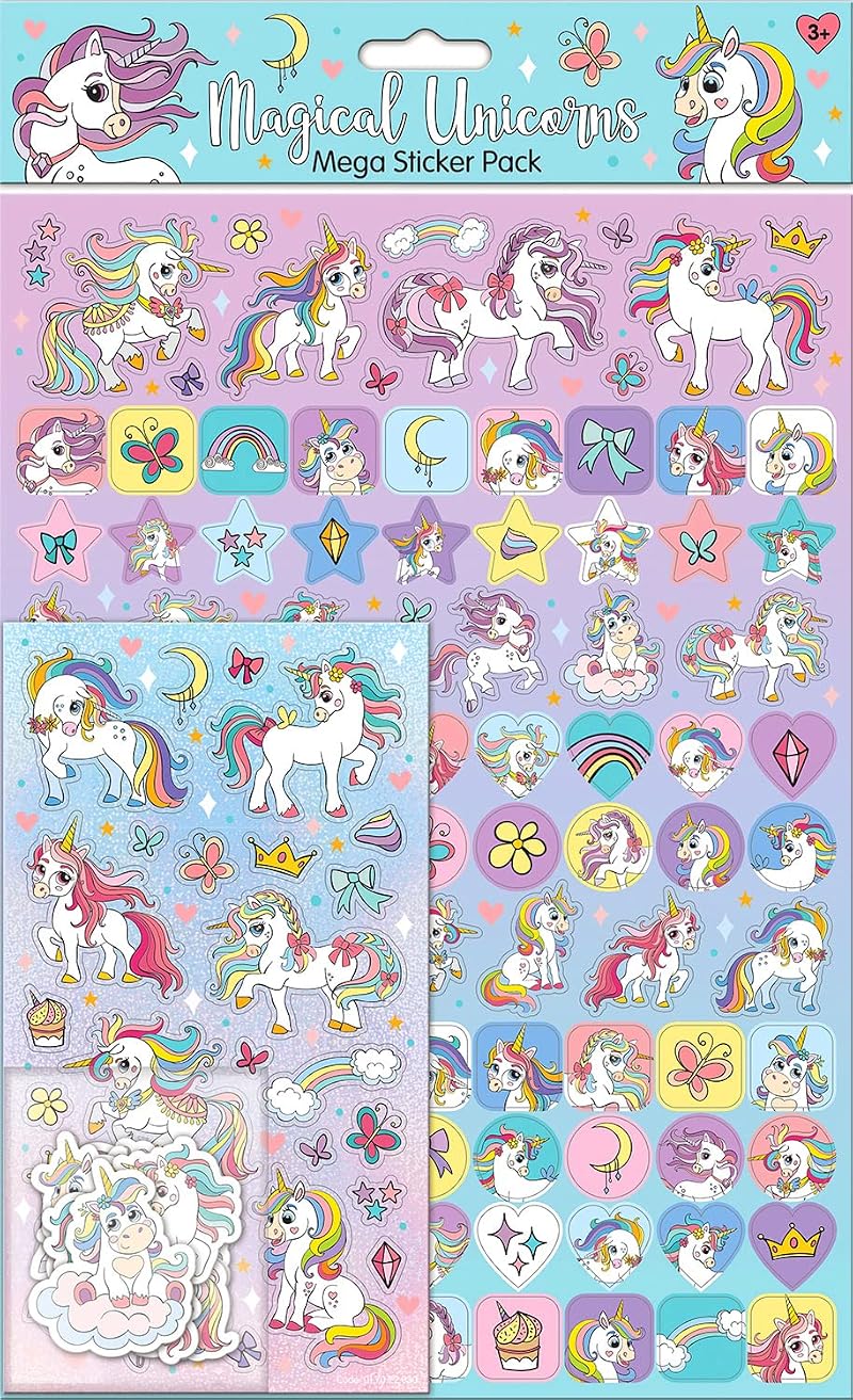 Paper Projects Magical Unicorns Mega Sticker Pack – 150+ Reusable Die-Cuts