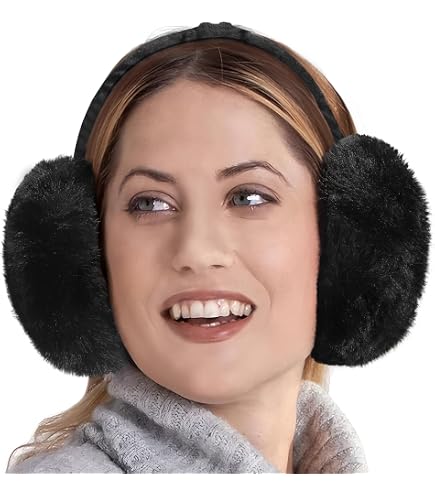 Rex Chinchilla Earmuffs W/Fur on Band at Amazon Women's Clothing