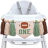 ZAIBIANHAO First Birthday High Chair Banner - Football Theme Yarn Tassel Decorations,First Year Down 1st Birthday Party Highchair Banner Party Supplies
