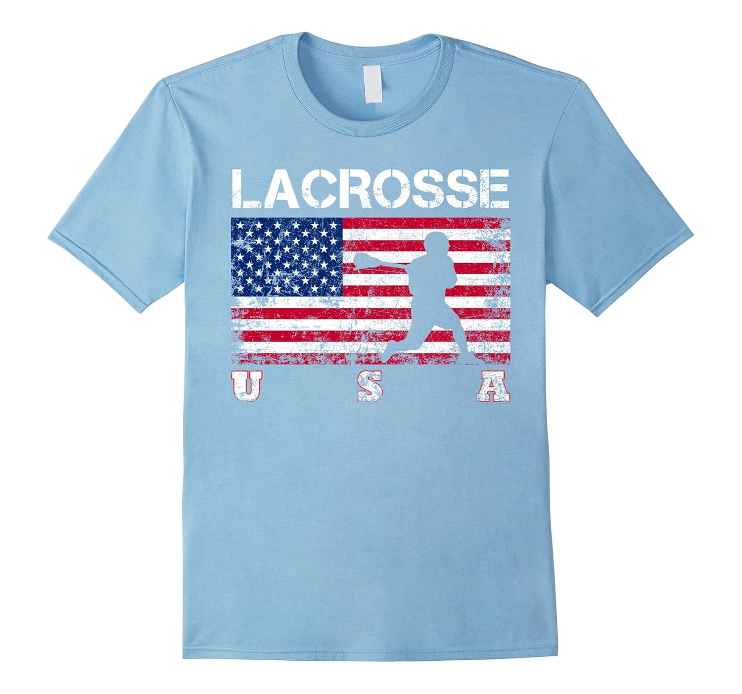Lacrosse Team Gift American Flag Lacrosse TShirtCL Colamaga