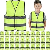 Zhanmai Kids Safety Vest Bulk High Visibility Reflective Construction Vest with Strips Neon for Traffic Child Outdoor