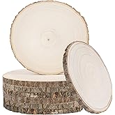 Sancodee 8 Pcs Large Unfinished Wood Slices, 7-8 Inches Wood Slabs for Centerpieces Natural Wooden Circle, DIY Wood Centerpieces for Tables Wedding Party Door Sign Decor