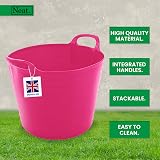 Neat 42L Flexi Tubs 3 Pack with Handles Pink Large Plastic Buckets view 4