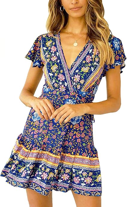 amazon floral wrap dress