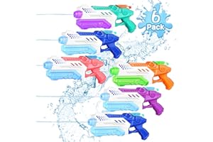 DOVIDEN 6 Pack Squirt Guns for Kids Adults Boy Girl, Super Water Guns Soaker with High Capacity 30FT Long Shooting Range for Summer Swimming Pool Beach Outdoor Water Fighting Play Toys Party Favors
