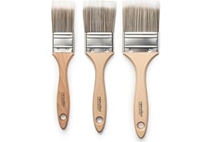 Remolika 3-Pack Premium Paint Brushes - Made in Portugal – Premium Quality Synthetic Bristle Paint Brush Set, Assorted Sizes - Ideal for Professionals and Homeowners