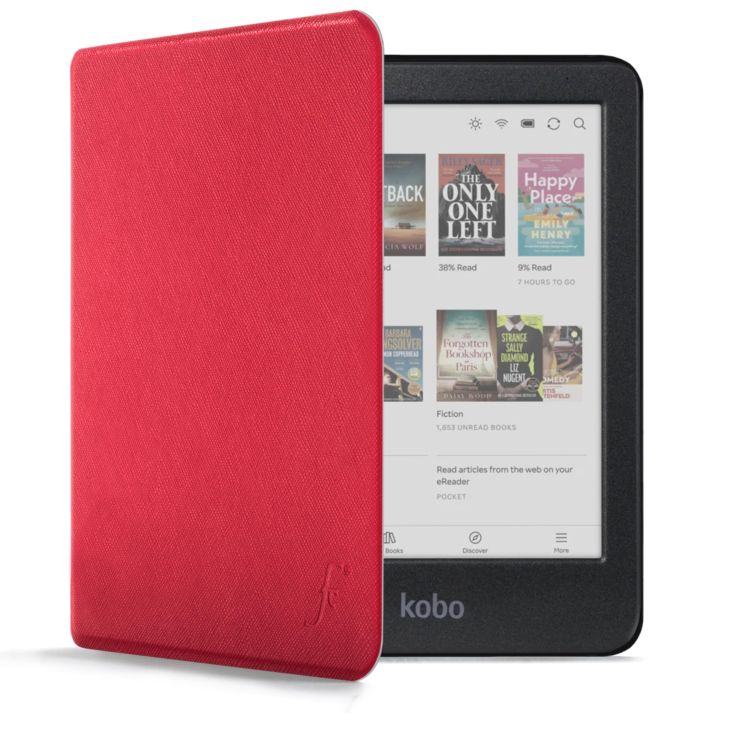 Forefront Cases Case for Kobo Clara Colour & Kobo Clara BW (Models: 2024) - Slim, Lightweight & Protective Cover with Smart Auto Sleep-Wake Function - Red