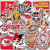 35PCS Kansas Stickers City Pack Chief — Football Kansas and Rugby Decals for Water Bottle, Laptop, Car, Helmet, Scrapbook — Waterproof Vinyl Kansas Gifts City for Kids Teens Adults Fans