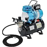 Master Airbrush 1/5 HP Cool Runner II Dual Fan Tank Air Compressor Kit | TC-326T - Professional Single-Piston with 2 Cooling Fans, Runs Longer Without Overheating - Regulator Water Trap, Holder