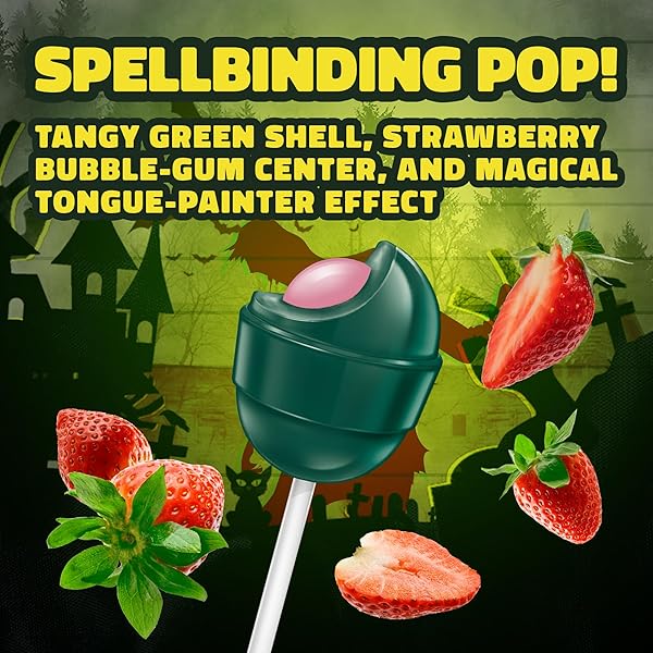 COLOMBINA BON BON BUM LOLLIPOPS – ZOMBIE TONGUE PAINTER PARTY TREAT, 24 COUNT (PACK OF 1)