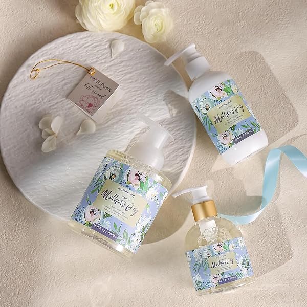 ROMIIE ZOI FOAMING HAND SOAP FOR MOTHER’S DAY GIFT BASKET – LUXURY FLORAL DESIGN, INFUSED WITH ROSE SCENTED AROMA – 500 ML / 16.8 FL OZ
