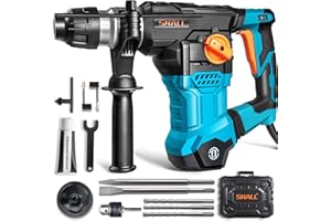 SHALL 1-1/4 Inch SDS Plus Heavy Duty Rotary Hammer Drill, 1500W Demolition Hammer, One Knob 4 Functions with Speed Adjustment