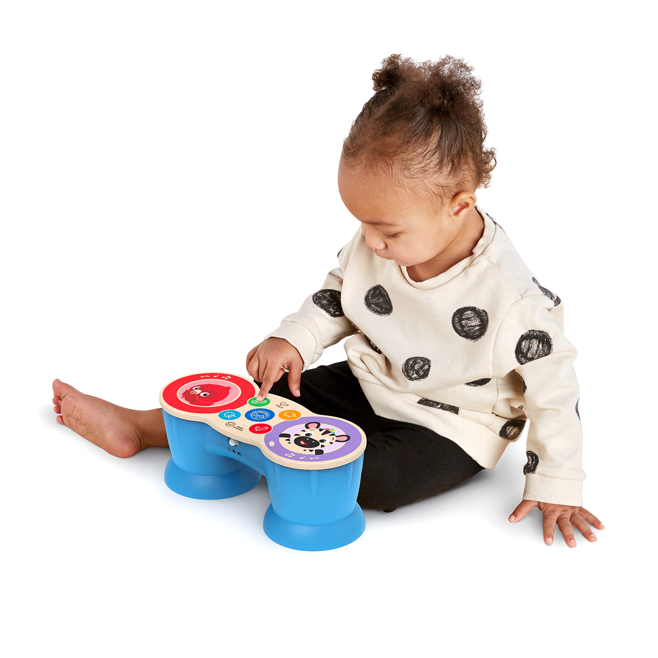 Baby Einstein Upbeat Tunes Magic Touch Wooden Drum​ Musical Toy, Ages 6 Months +
