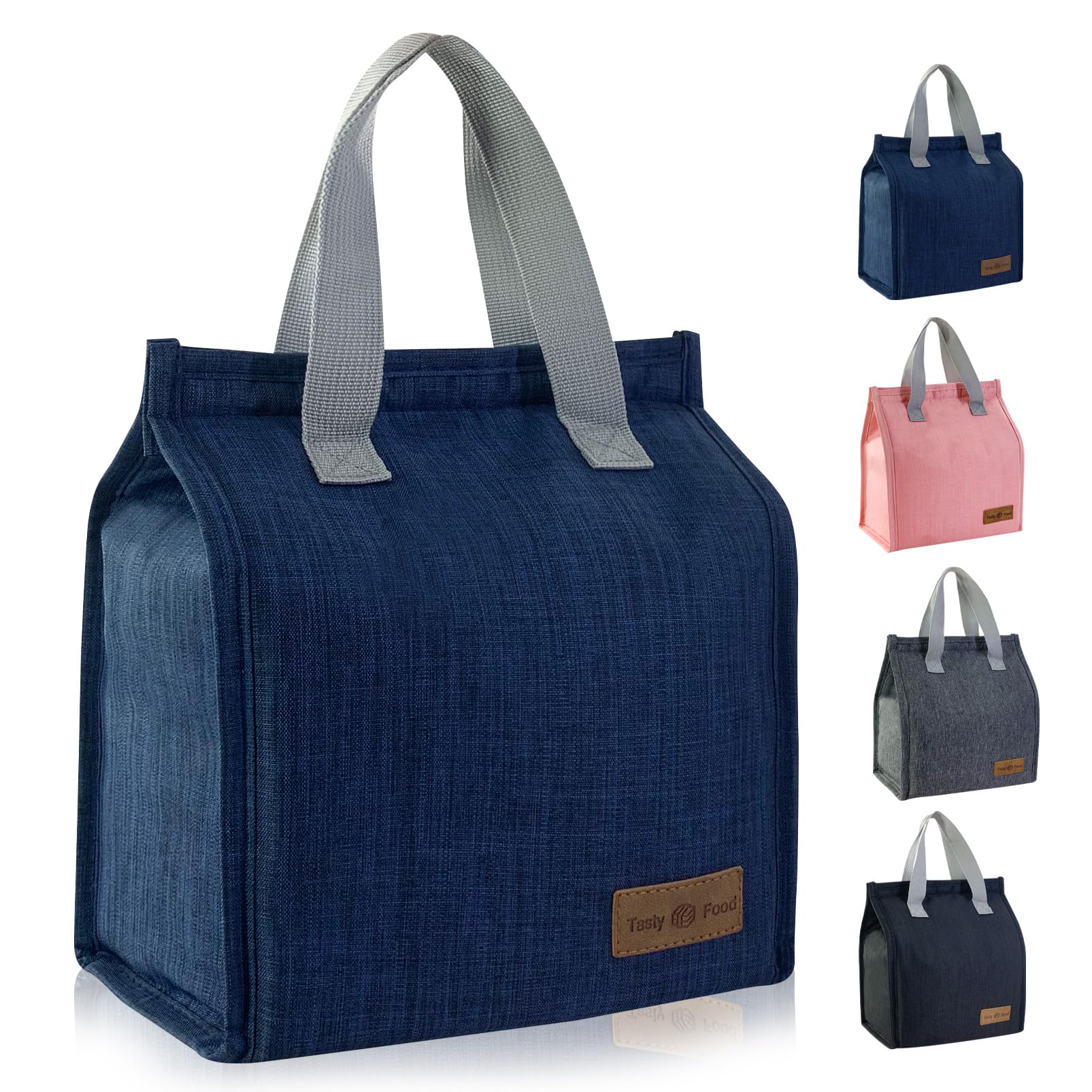 Photo 1 of Mziart Dark Blue Oxford Cloth Lunch Bag, 8.86L x 5.12W x 10H, 2 Gallon Capacity, Insulated Aluminum Foil Interior, Leakproof and Lightweight