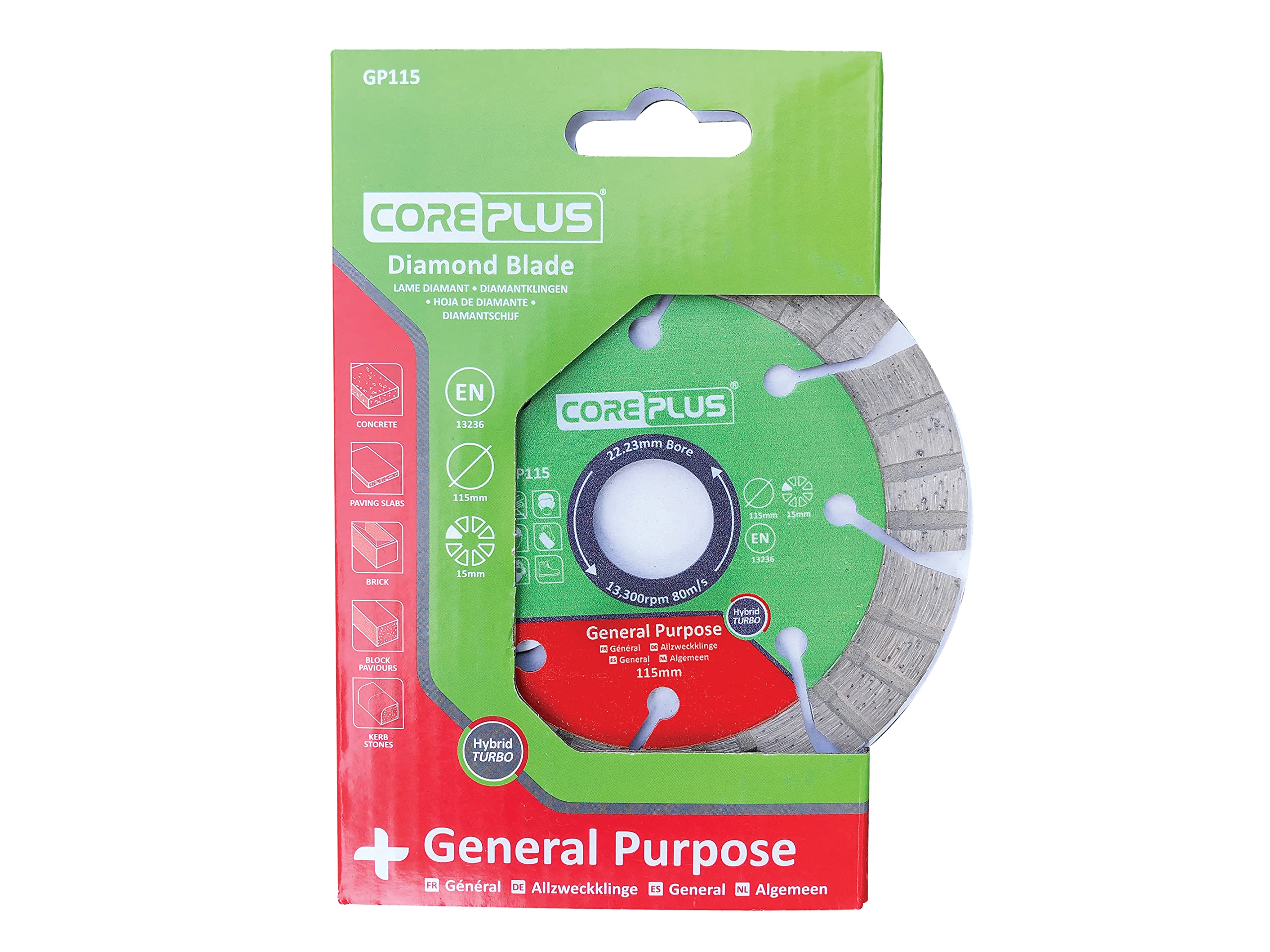 CorePlus General-Purpose Hybrid Turbo Diamond Blade 115mm B22.23mm (4.5in)